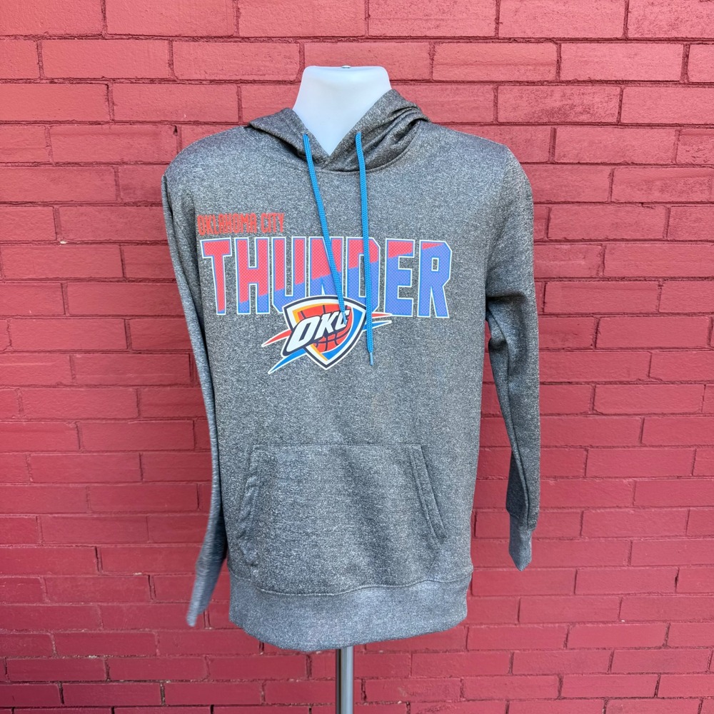 Oklahoma City Thunder Mens Gray Hoodie Sweatshirt Size Small NBA Basketball‎